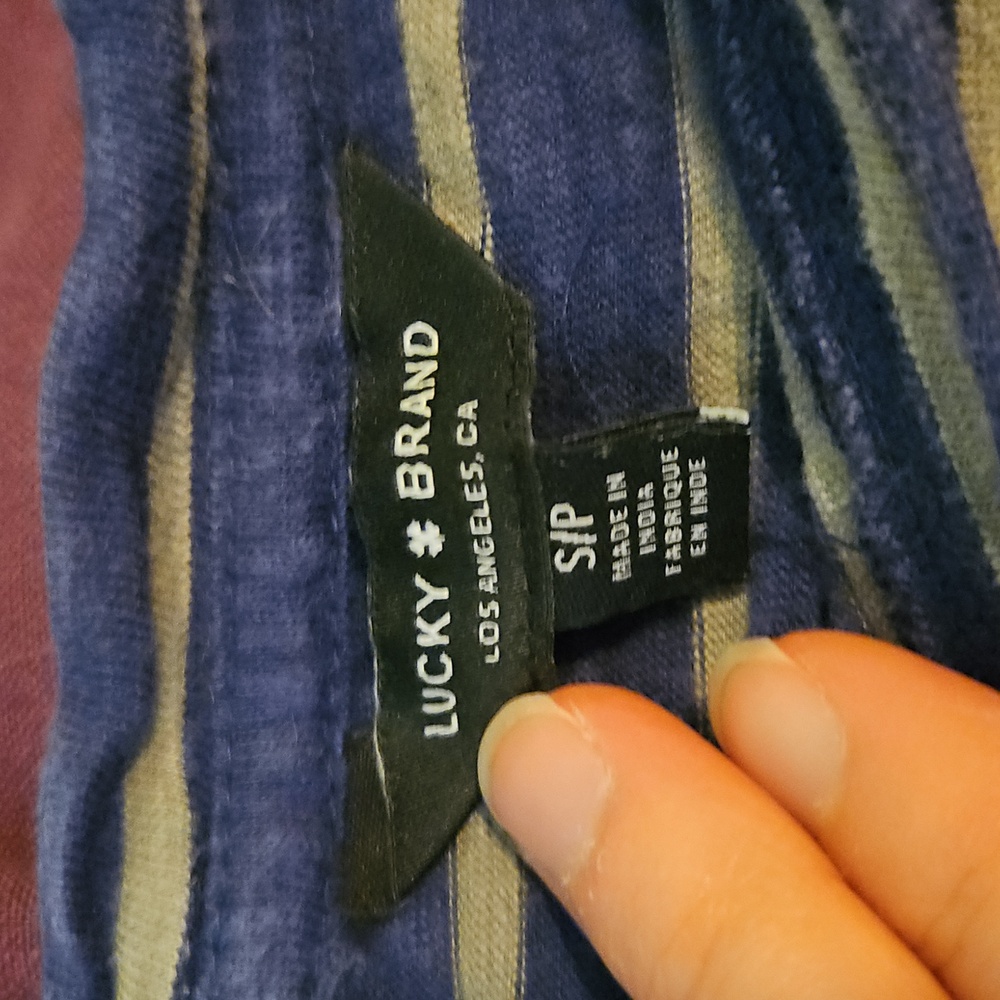 Lucky Brand Navy and Beige Striped Top - Picture 2 of 6
